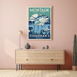 Montauk Fisherman’s Paradise Retro Travel Poster