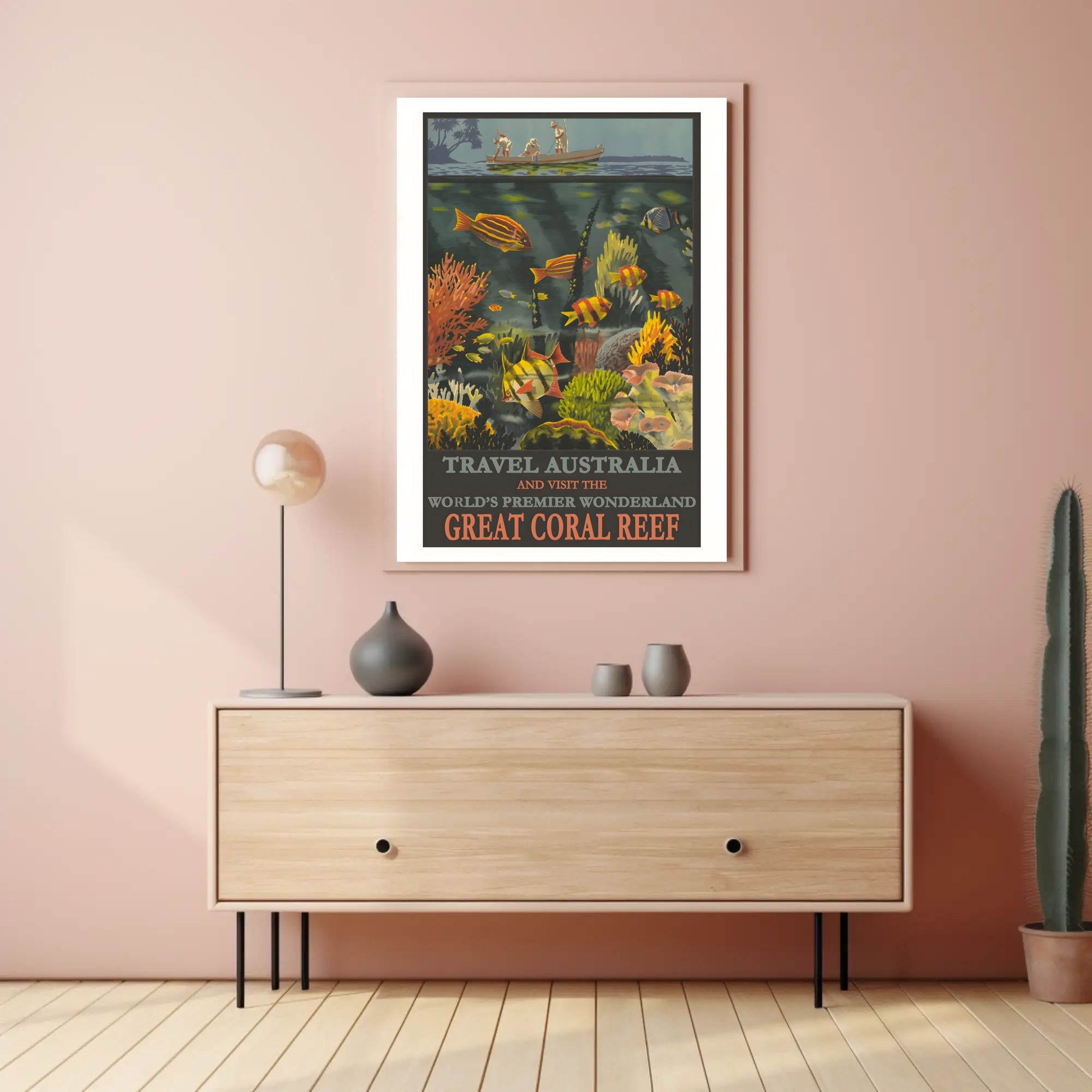 Vibrant Underwater Adventure Great Coral Reef Australia Travel Poster
