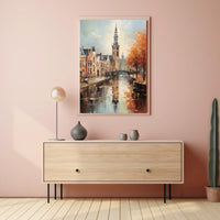 Impressionistic European Canal Scene with Historic Architecture - Urban or Cityscape Poster