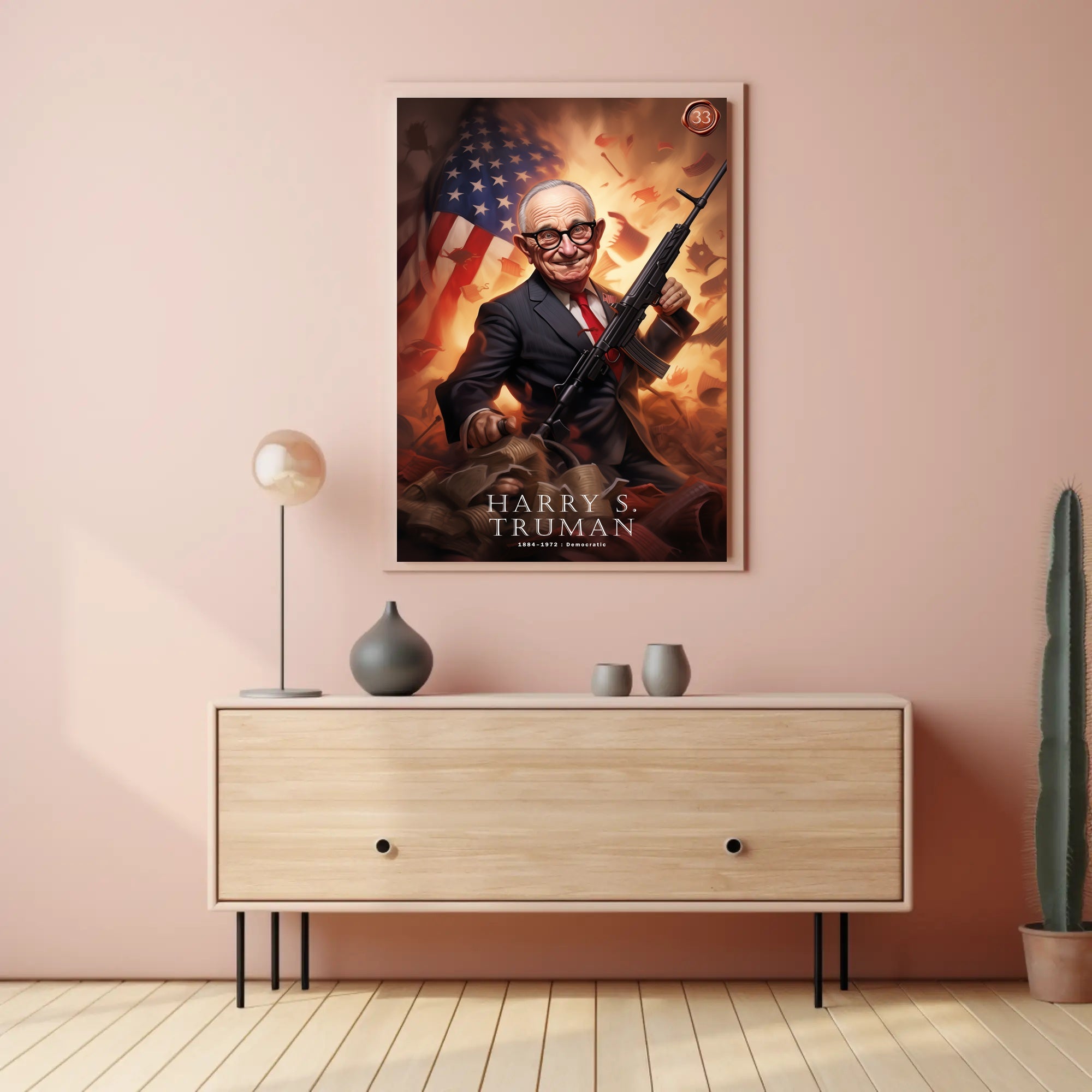 Harry S. Truman Illustrated Poster