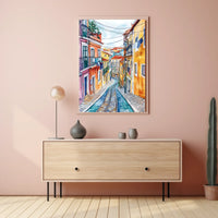 Portugal Lisbon Alfama Street View Cityscape Poster