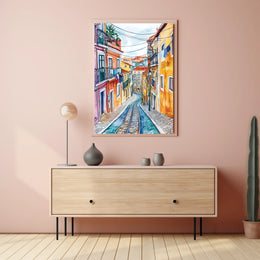 Portugal Lisbon Alfama Street View Cityscape Poster