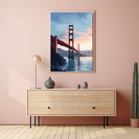 Golden Gate Bridge At Sunset Poster