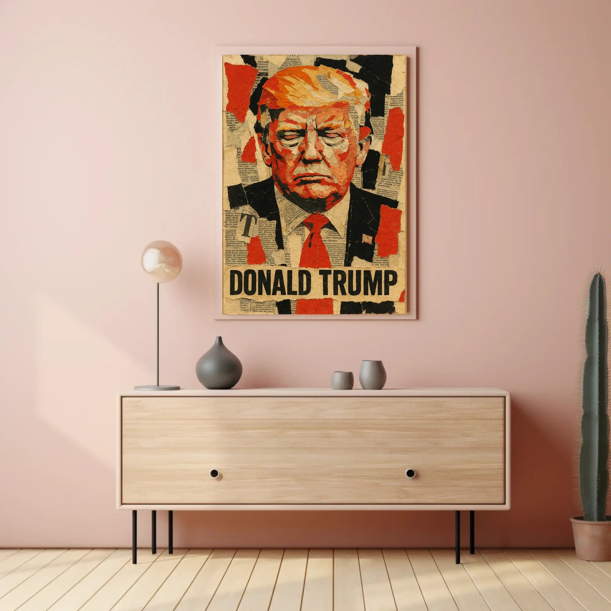 Donald Trump 47th President of the United States Layered paper Collage Poster