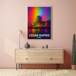 Cedar Rapids Iowa Scenic Travel Nature Photography Realism Minimalist Luminous Heritage Poster