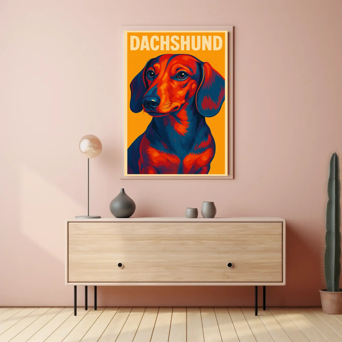 Vibrant Dachshund Portrait Poster