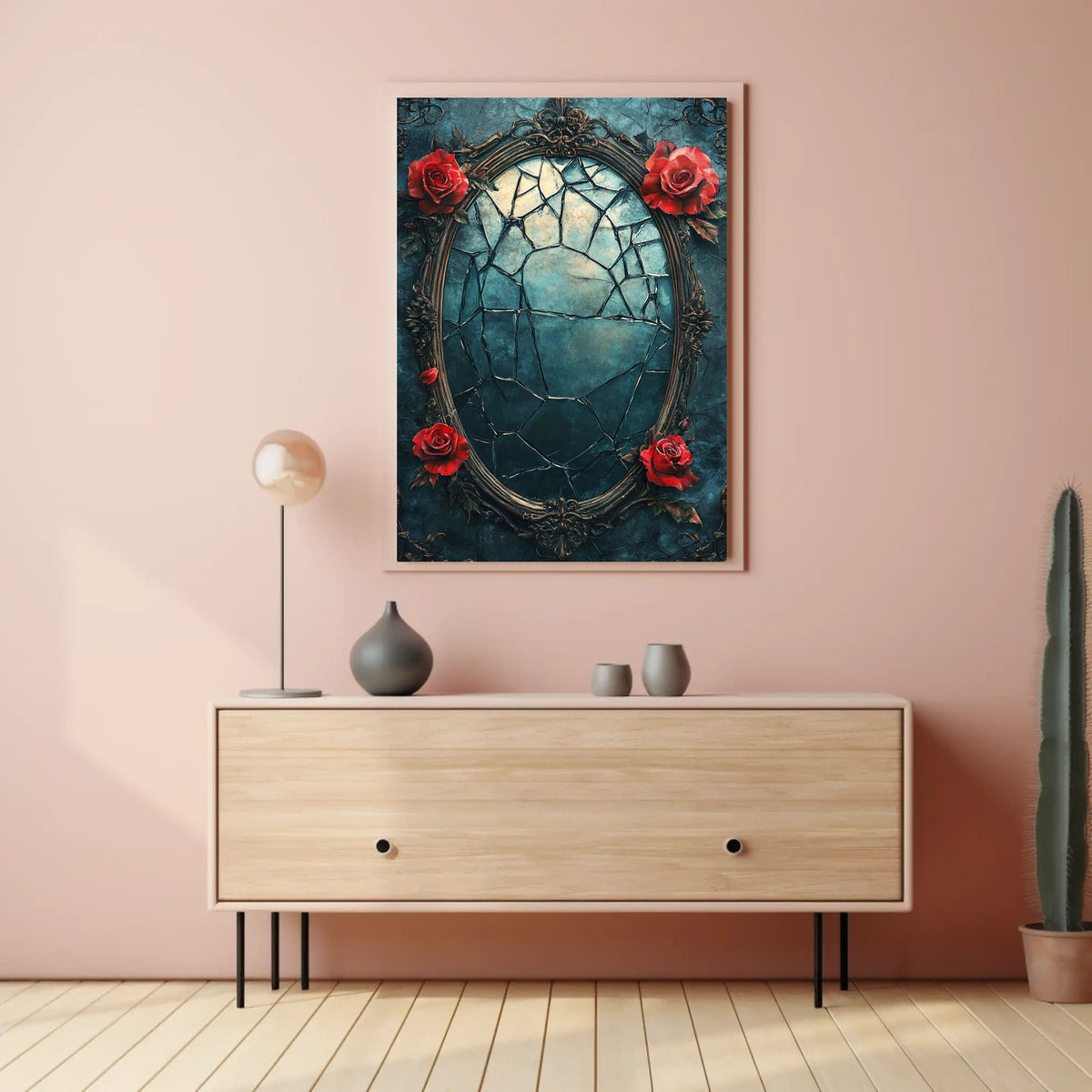 Victorian Gothic Mirror Art Print Poster