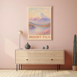 Mount Fuji Tranquil Landscape Abstract Poster