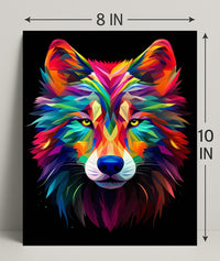 Vibrant Wolf Art Poster PosterGoat