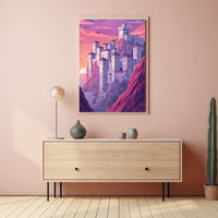 Mystical Castle on Cliffside Fantasy Poster