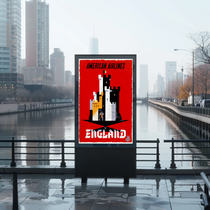 American Airlines England Travel Poster