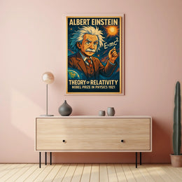Einstein Relativity Curious Science Poster