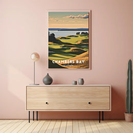 Chambers Bay Golf Course Scenic Sports Poster