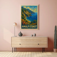 Amalfi Coast Poster Wall Art Coastal Decor Travel Gift Idea