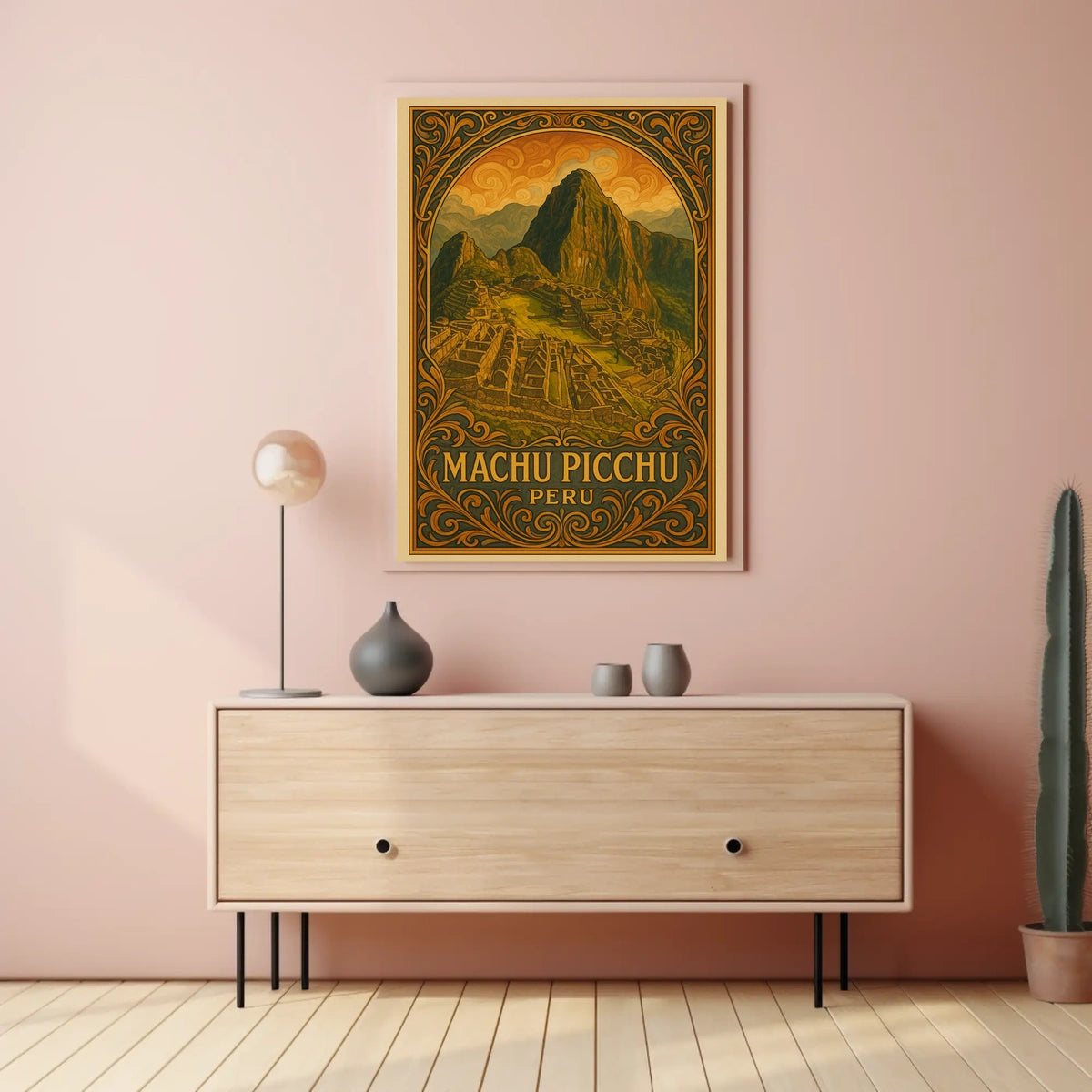 Machu Picchu Art Nouveau Heritage Masterpiece Poster