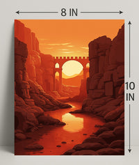 Sunset Over The Canyon Bridge Poster PosterGoat