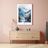 Andes Mountains Watercolor Landscape Art - Travel Poster PosterGoat