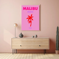 Malibu Beach Sunset Vibes Travel Poster PosterGoat