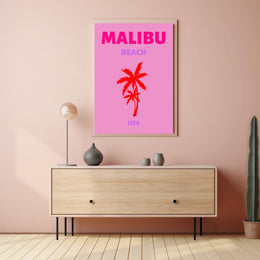 Malibu Beach Sunset Vibes Travel Poster PosterGoat
