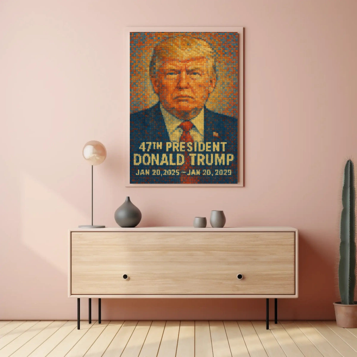 Presidential Mosaic Portrait Bold Leadership Decor Poster