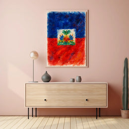 Vibrant Haitian Flag Poster