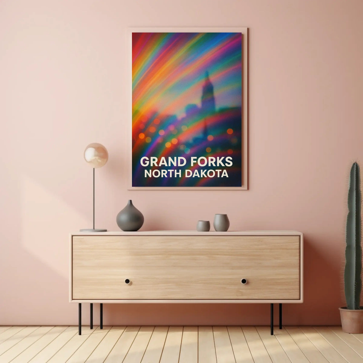 Grand Forks North Dakota Minimalist Travel Decor Poster