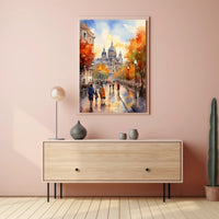 Autumn Stroll By The Cathedral Poster