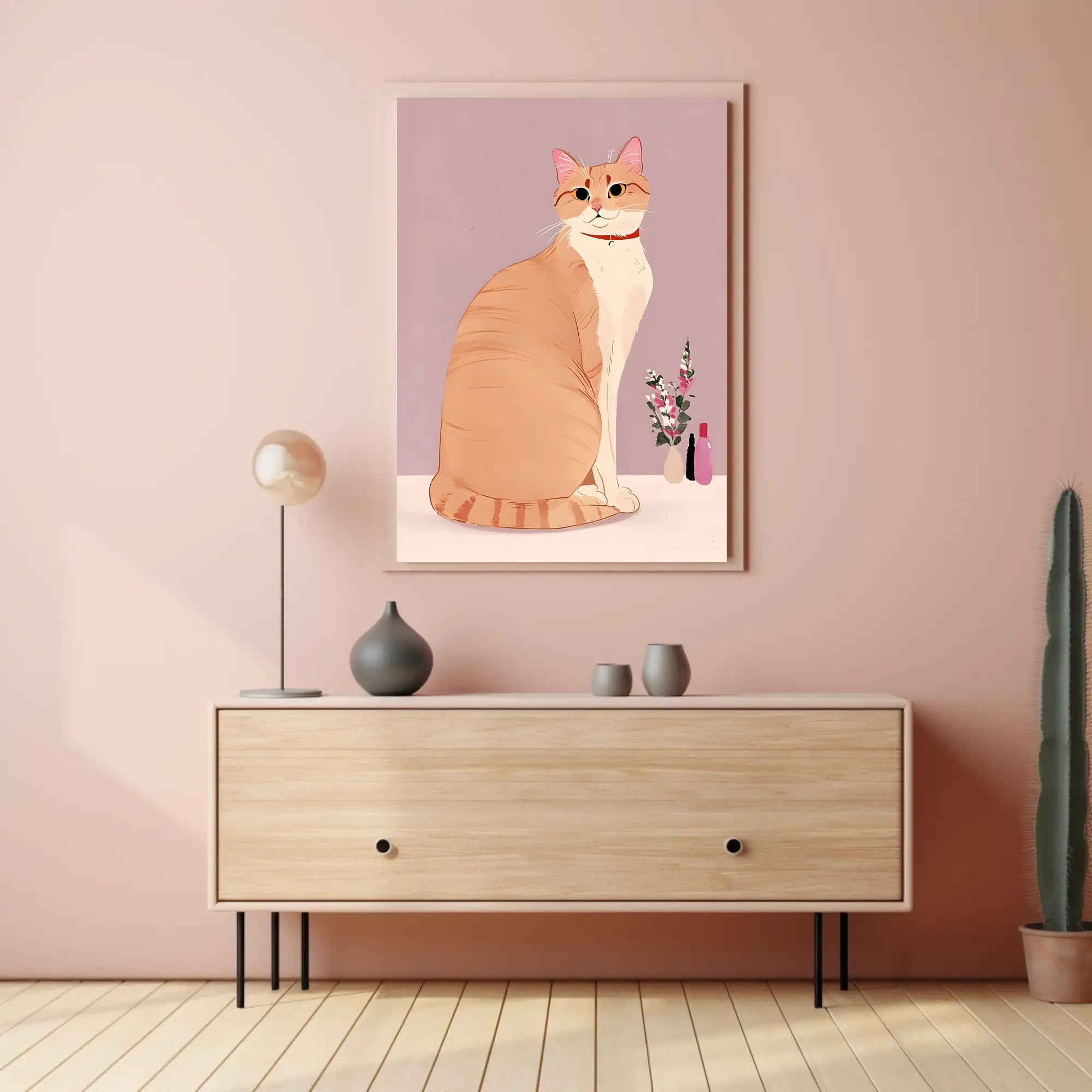 Regal Cat Portrait Poster Vintage Animal Wall Art