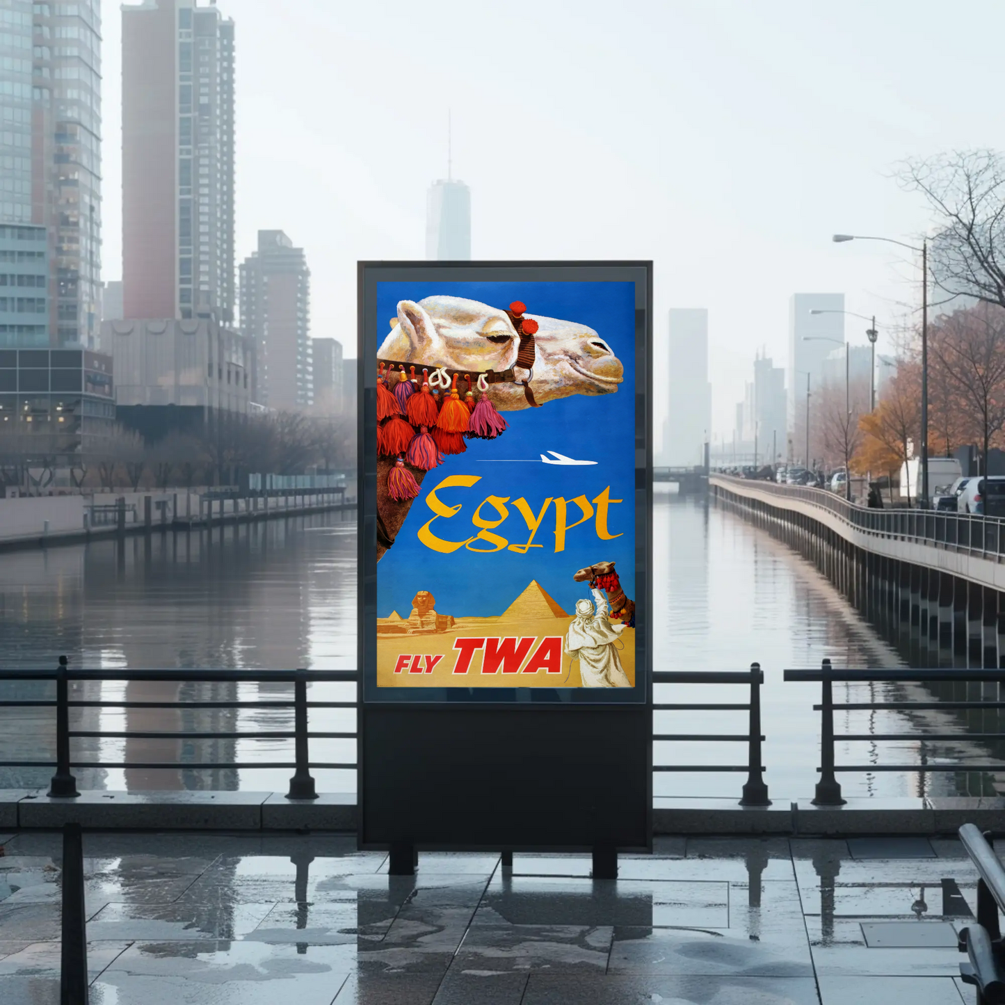 Fly TWA to Egypt Travel Poster by David Klein