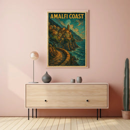 Amalfi Coast Scenic Poster Wall Art For Coastal Decor