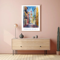 Vibrant Dominican Republic Street Scene Urban or Cityscape Poster PosterGoat