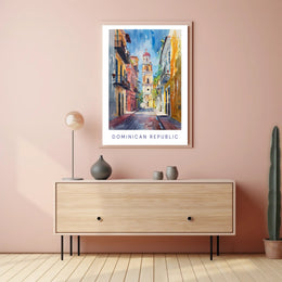 Vibrant Dominican Republic Street Scene Urban or Cityscape Poster PosterGoat