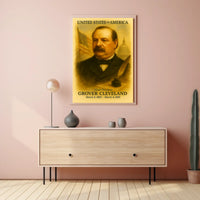 Grover Cleveland 22nd President of the United States Vintage Watercolor Poster