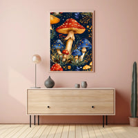 Mushroom Magic: Enchanted Forest Fantasy Art Poster