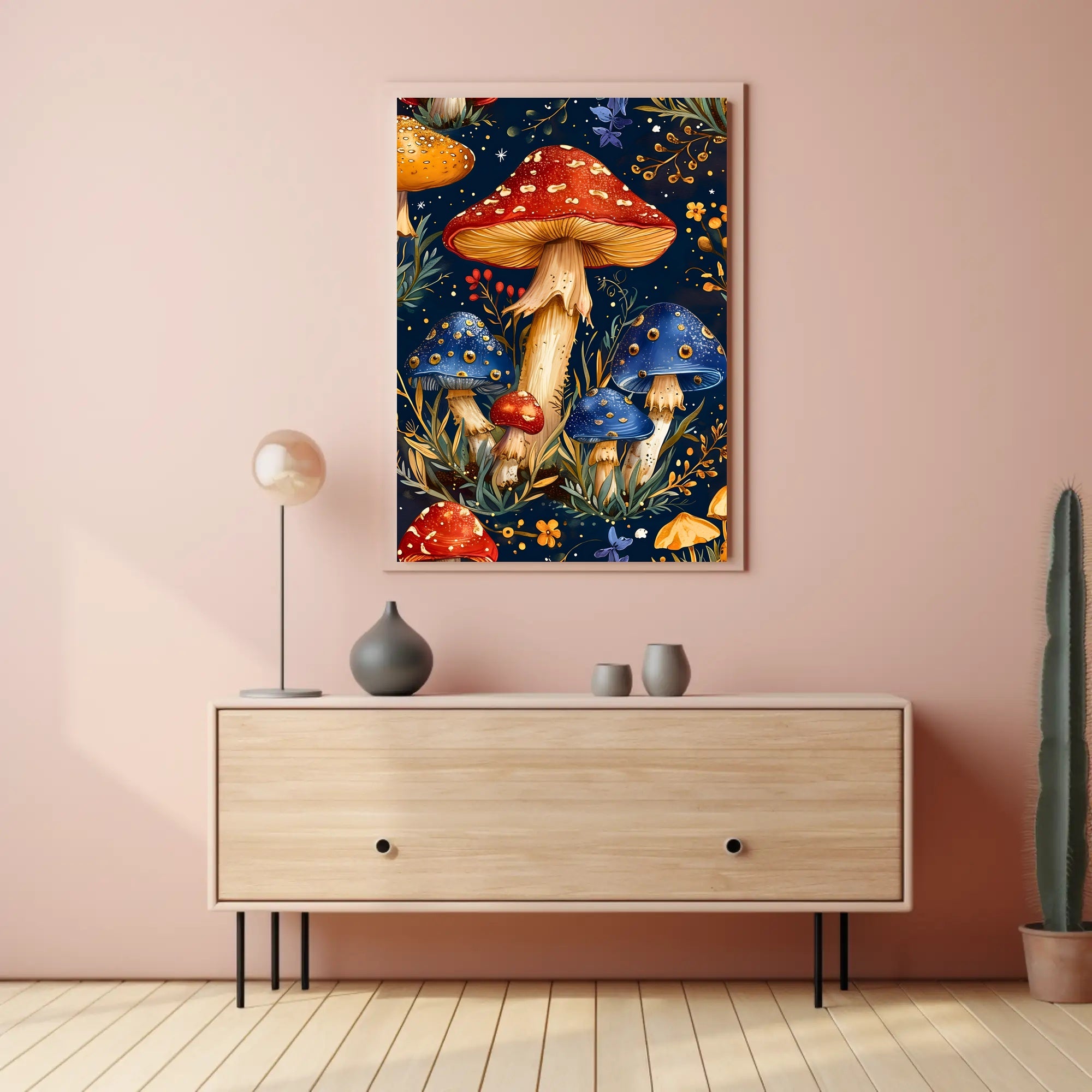 Mushroom Magic: Enchanted Forest Fantasy Art Poster