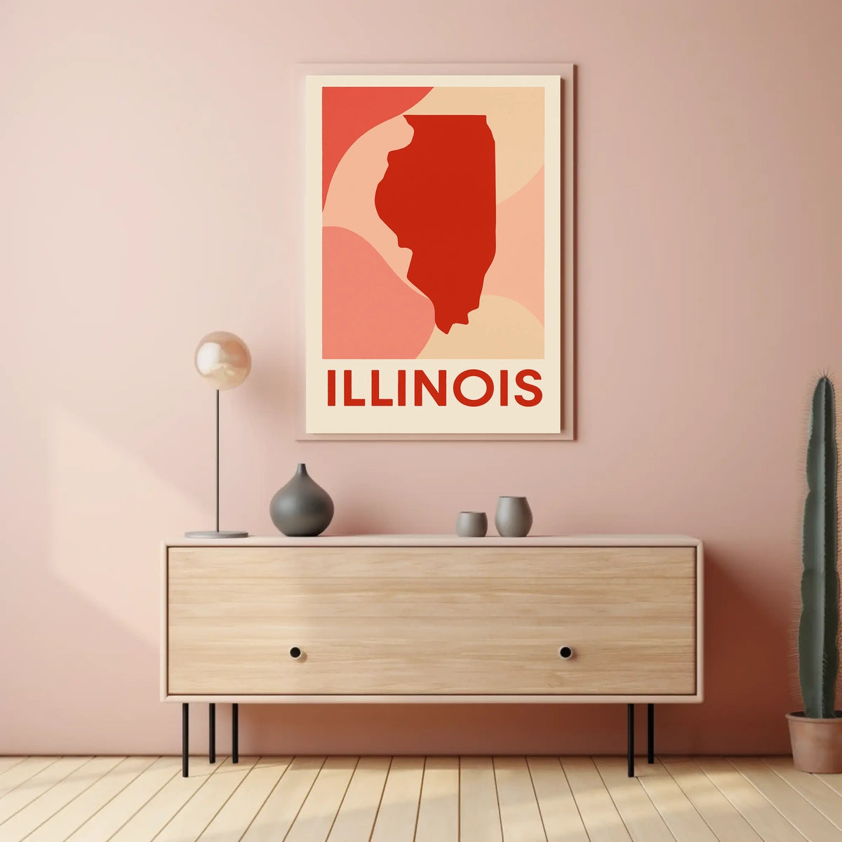 Illinois State Silhouette Poster
