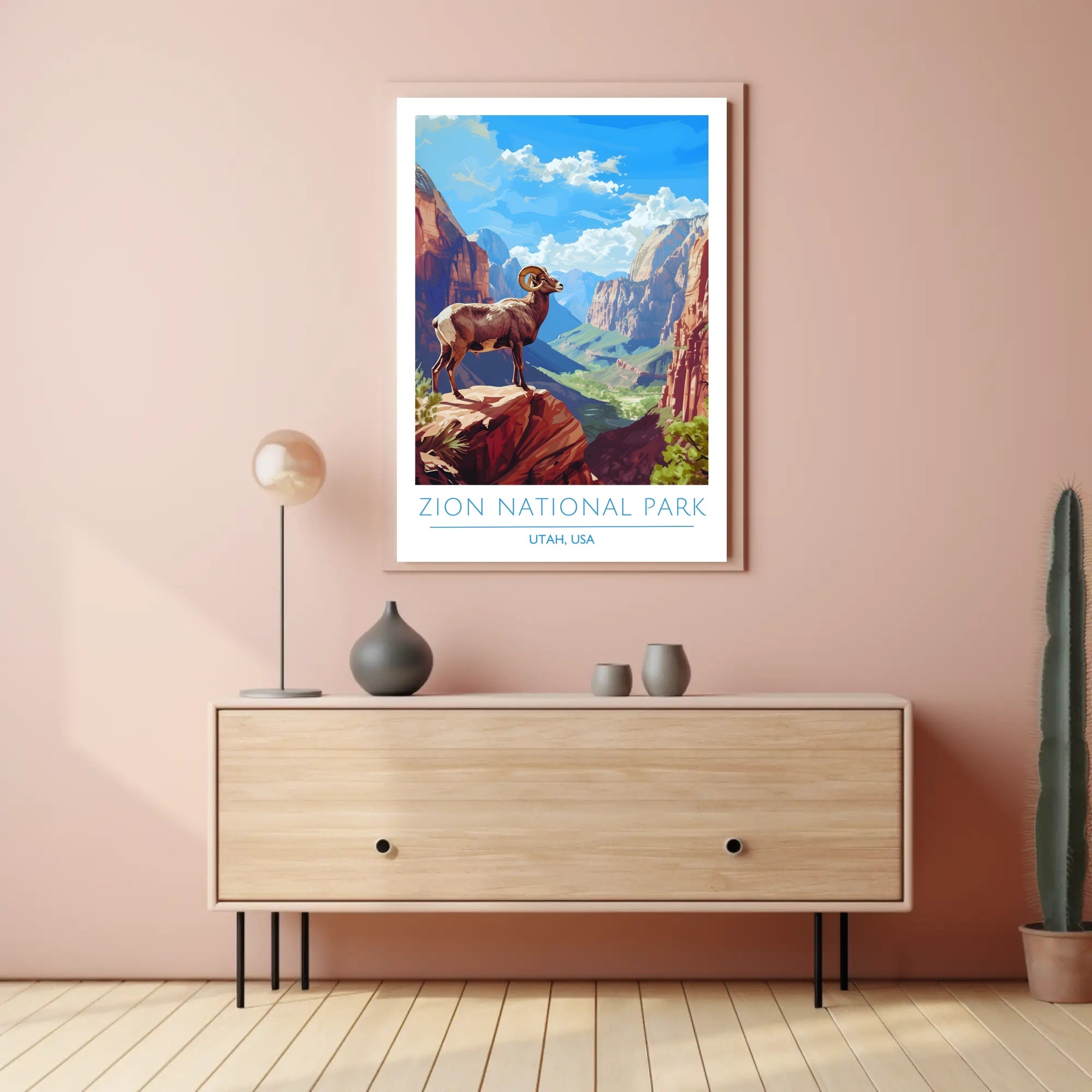 Zion National Park Illustration Poster