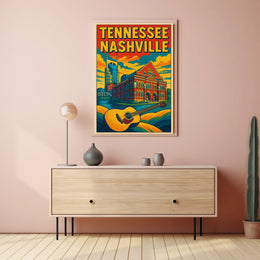 Nashville, Tennessee Music City Vibes Poster