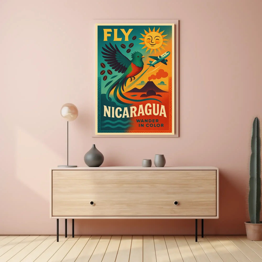 Discover Nicaragua's Vibrant Beauty Quetzal Travel Poster PosterGoat