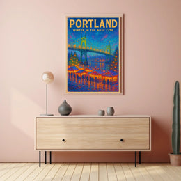 Portland Winter In The Rose City Poster