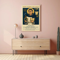 Saint Albert Wisdom Vintage Educational or Infographic Poster