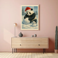 Festive Panda In Winter Wonderland Poster