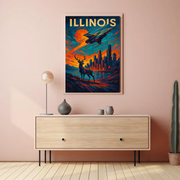Illinois Skyline And Nature Poster