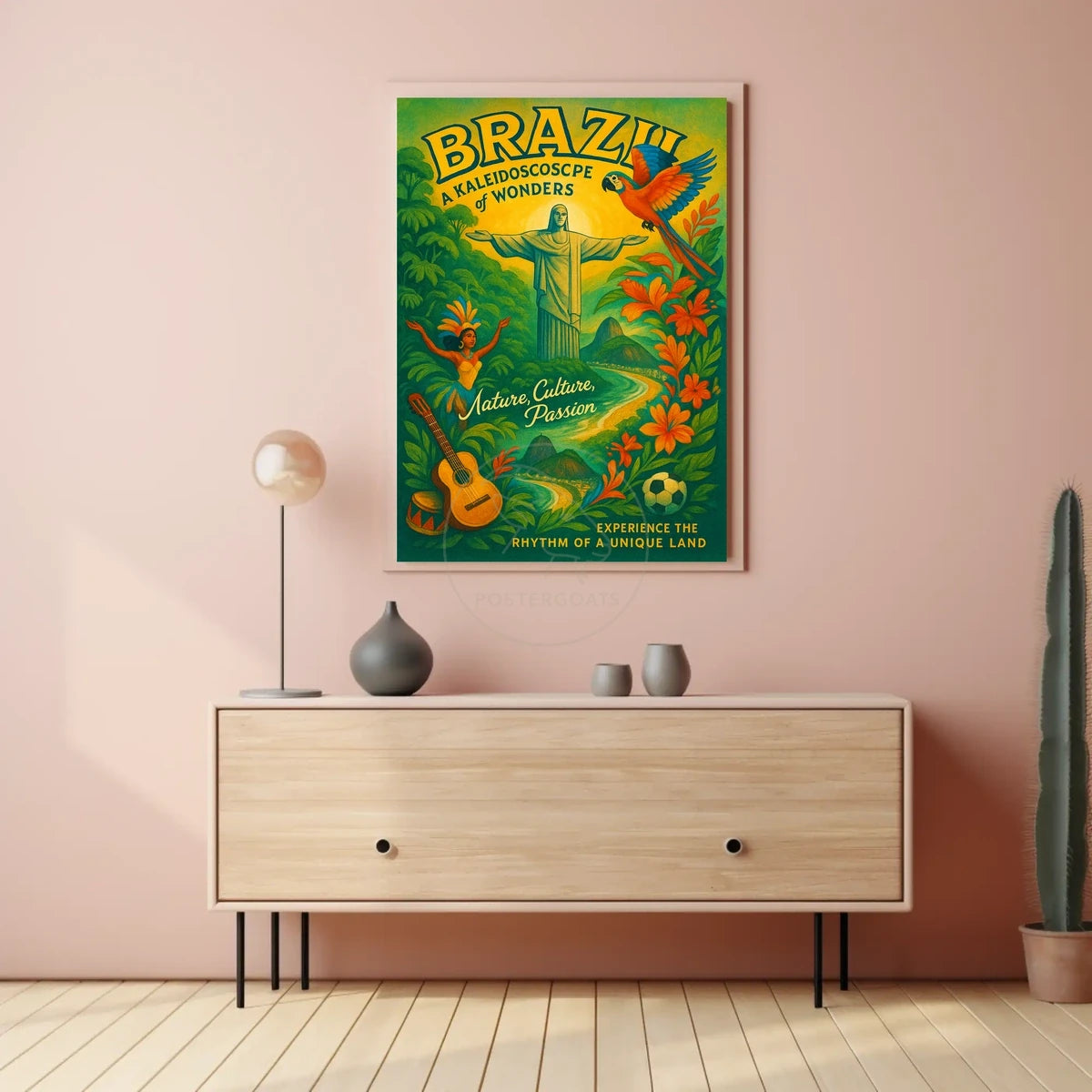 Brazil's Iconic Landmarks and Culture Travel Poster