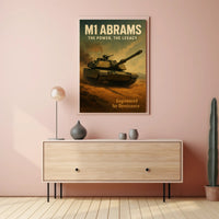 M1 Abrams Military Poster Vintage Tank Wall Art