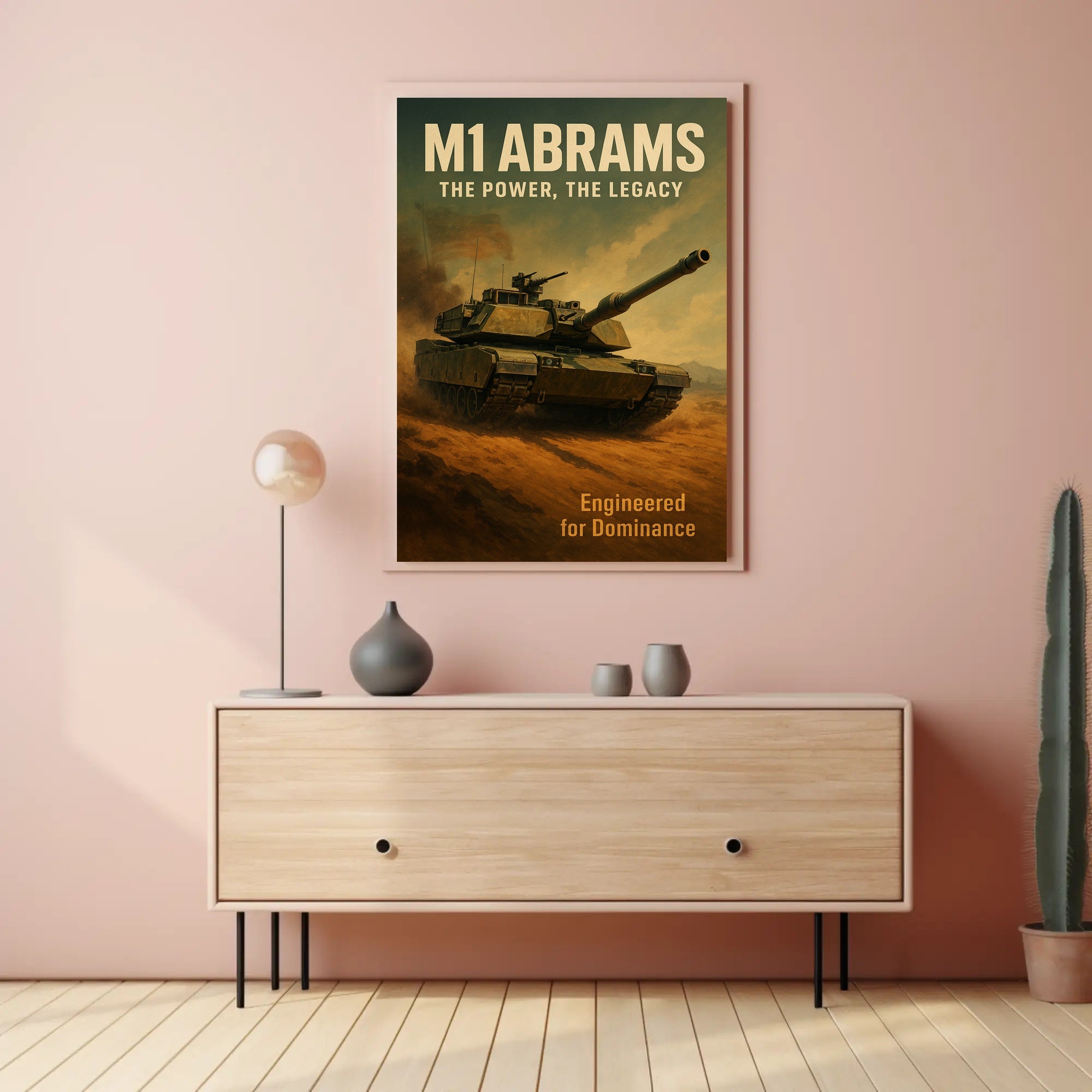 M1 Abrams Military Poster Vintage Tank Wall Art