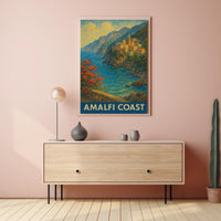 Amalfi Coast Poster 18x24 Scenic Coastal Wall Art Print