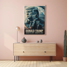 Donald Trump 45th President of the United States Double Exposure Poster
