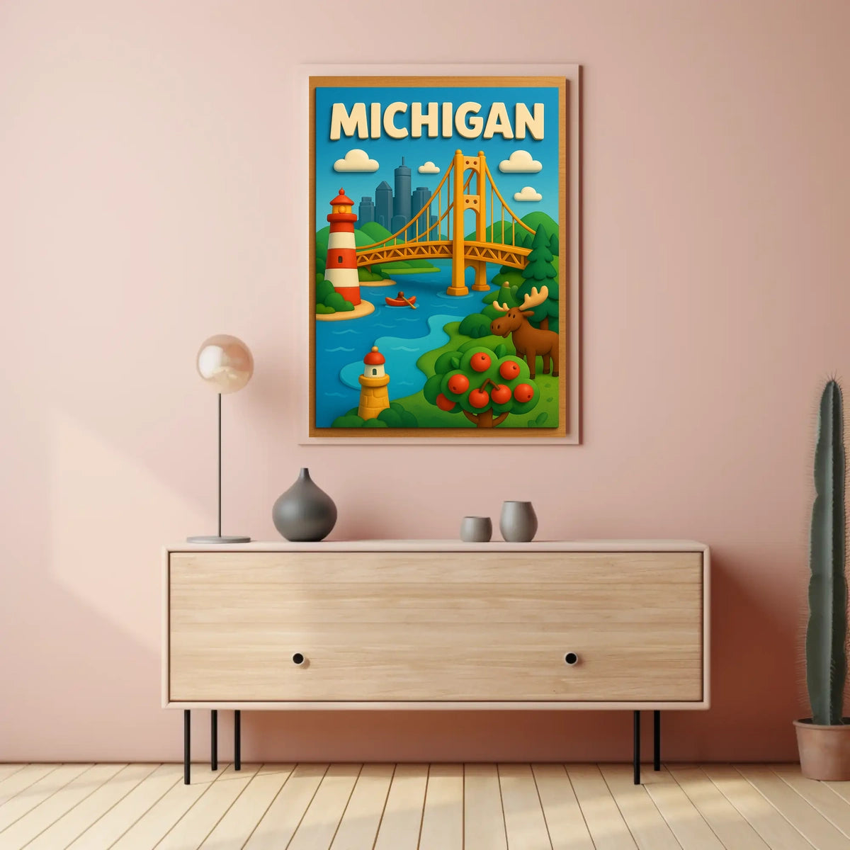 Michigan Adventure Poster Scenic Wall Art For Home Decor