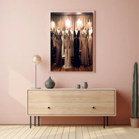 Elegant Evening Gowns Display Poster
